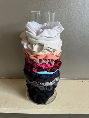 Assorted Color Scrunchie Set - 20 pack with stand to hold them